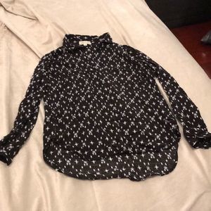 Cloth & stone black and white blouse